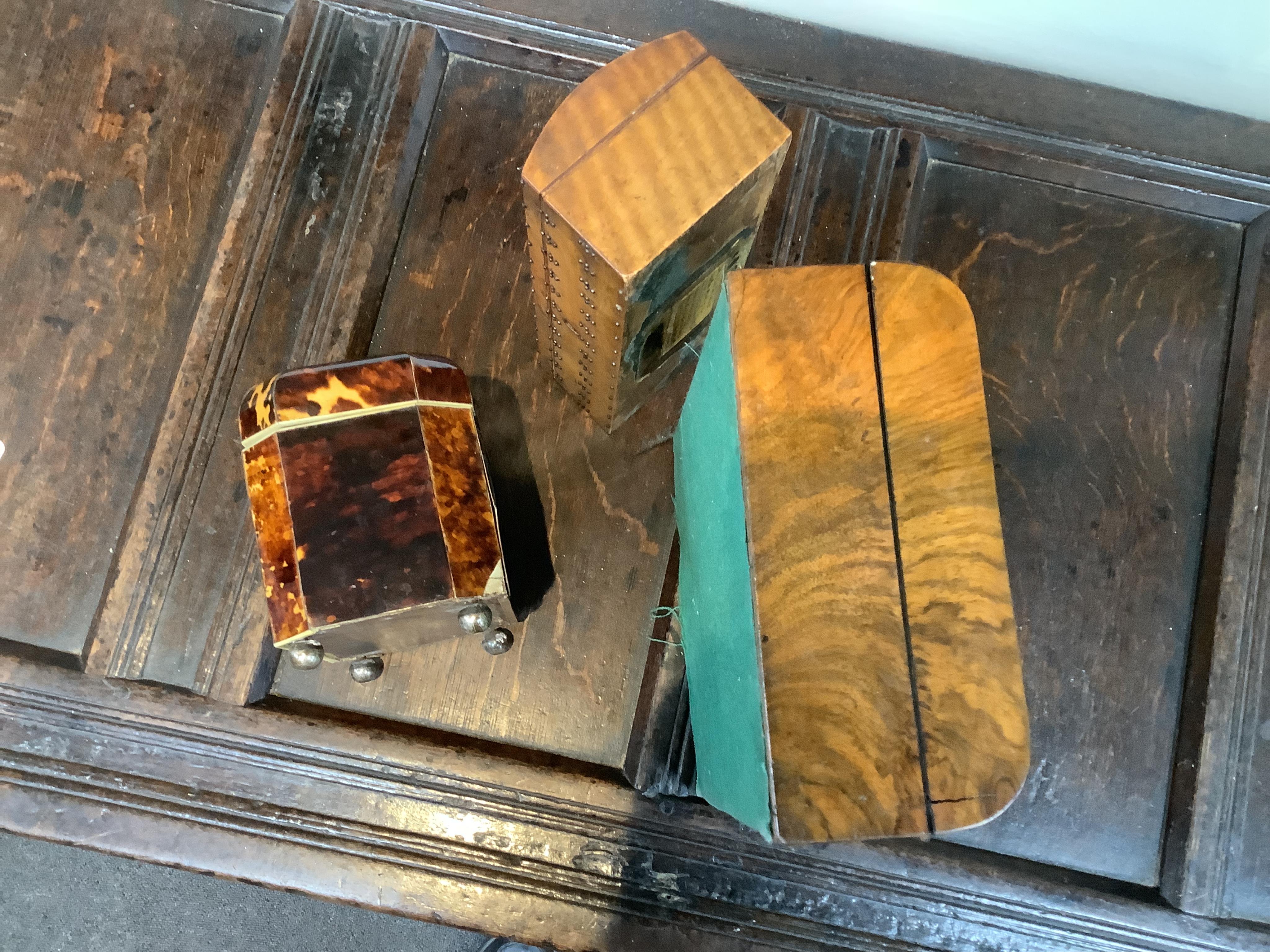 A Regency blond tortoiseshell tea caddy